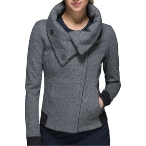 Lululemon Karmacollected Jacket Heathered Speckled Black Grey Size 6